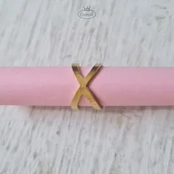 Pierścionki - Pierścionek X srebro złocone na wymiar - miniaturka - grafika 1