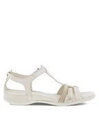 Sandały damskie - ECCO Sandały Flash T-Strap Sandal 24087360729 Beżowy - miniaturka - grafika 1