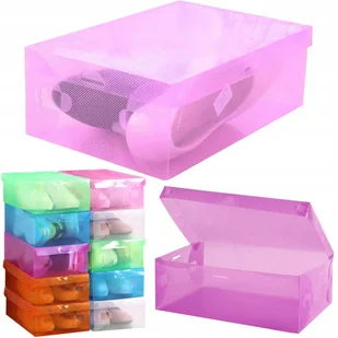 Pudełko Pojemnik Na Buty Organizer Na Obuwie Wielokolor Przezroczysty 10Szt - Pokrowce na ubrania - miniaturka - grafika 1