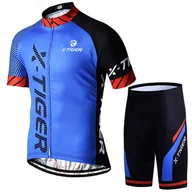 Spodenki rowerowe - Spodenki Rowerowe Koszulka Komplet Męski Z Wkładką Żelową X-Tiger Jakość XL - miniaturka - grafika 1