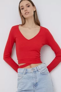 Koszulki i topy damskie - Pepe Jeans longsleeve CATHERINE damska kolor czerwony - grafika 1