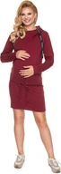 Sukienki ciążowe - PeeKaBoo Damska sukienka ciążowa Mysteusa bordowy L/XL - miniaturka - grafika 1