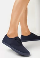 Trampki damskie - Granatowe Tenisówki z Krótkim Sznurowaniem Aimena - miniaturka - grafika 1