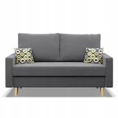 Sofy i kanapy - Sofa z Funkcją Spania Etna Rozkładana Kanapa Dwuosobowa do Salonu Szara - miniaturka - grafika 1