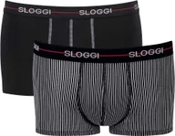 Majtki męskie - Sloggi męskie hipster 2-pack - Start Hipster C2P box, bokserki, bawełna czarny/ciemnoszary XL - miniaturka - grafika 1