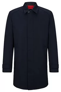 HUGO Marec2321 Slim-Fit płaszcz samochodowy męski z wodoodpornym wykończeniem, Dark Blue405, 56 - Płaszcze męskie - miniaturka - grafika 1