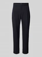 Spodnie męskie - Spodnie materiałowe o kroju tapered fit z kieszeniami z tyłu - miniaturka - grafika 1