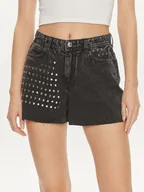Spodenki damskie - ONLY Szorty jeansowe Manja 15318752 Czarny Boyfriend Fit - miniaturka - grafika 1
