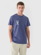 Koszulki sportowe męskie - Męski t-shirt z nadrukiem 4F 4FRAW24TTSHM2603 - niebieski - miniaturka - grafika 1