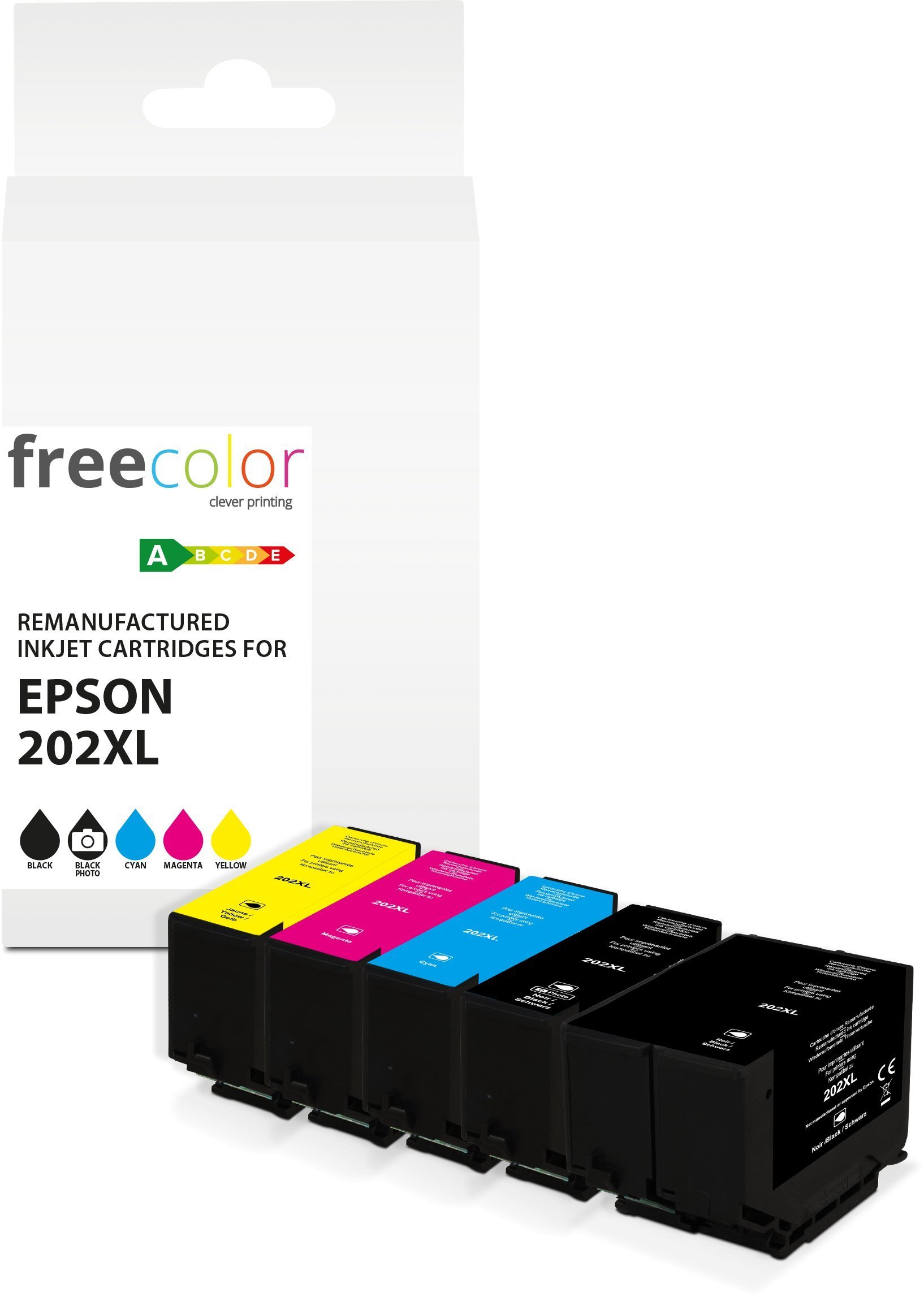 Tusz Freecolor Kartridż Epson 202XL Multipack BK/C/M/Y/Black photo remanufactured K10609F7