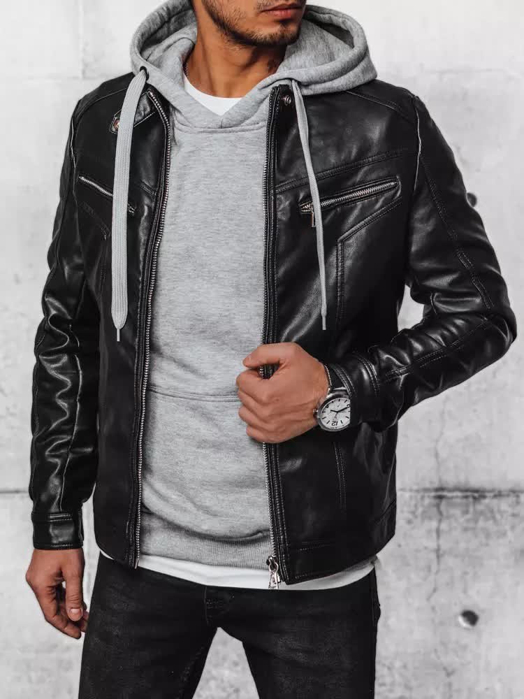 Kurtka męska skórzana czarna Dstreet TX4330-M