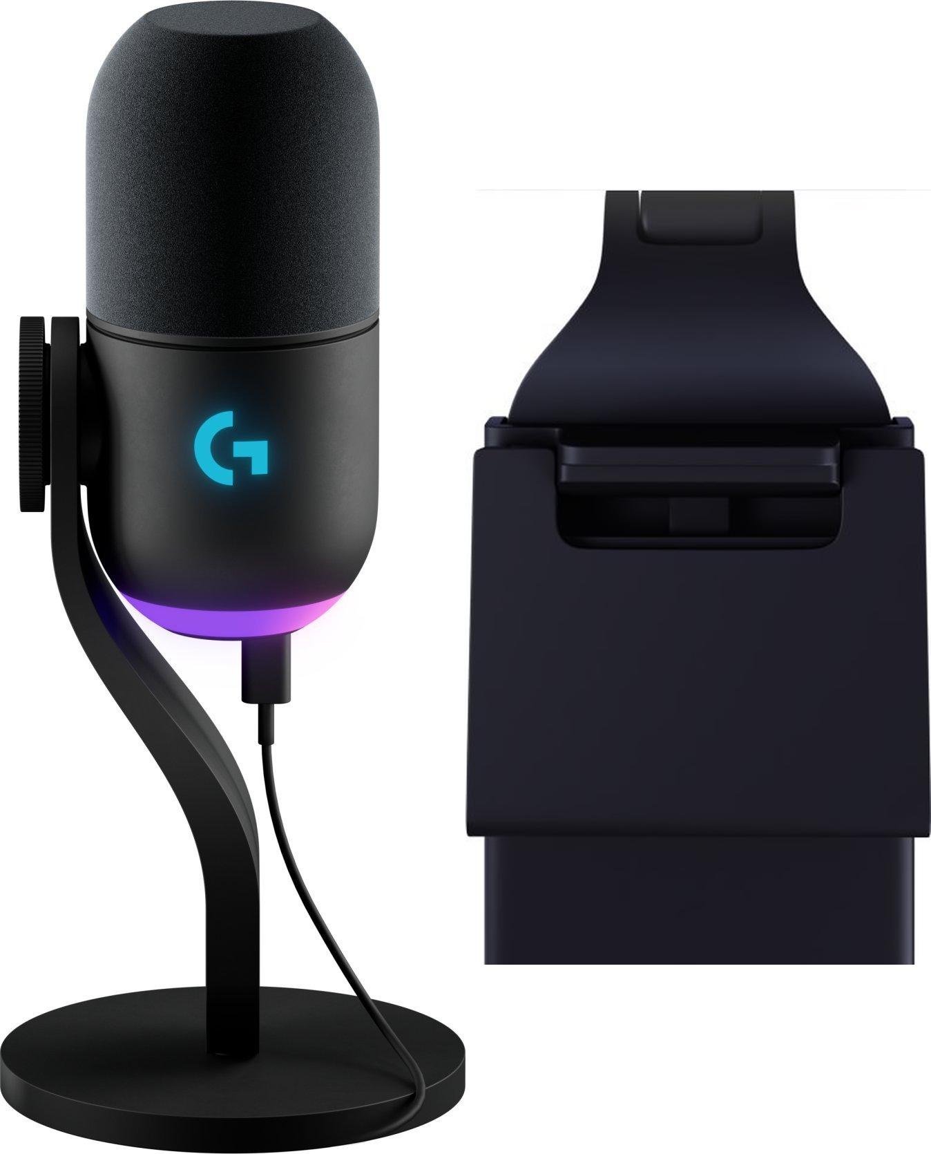 Mikrofon Logitech G Yeti GX czarny 988-000569 + Lampa Litra Glow