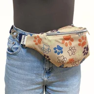 Nerki - Nerka / Saszetka biodrowa / torba na pas / beżowa / łapki - miniaturka - grafika 1