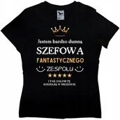Koszulki i topy damskie - Koszulka Dla Szefowej Prezent Urodziny 30 40 50 Na Święta Śmieszna Zabawna - miniaturka - grafika 1