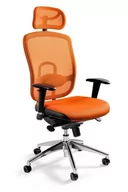 Fotele i krzesła biurowe - Fotel biurowy, ergonomiczny, mikrosiatka, Vip, pomarańczowy - miniaturka - grafika 1
