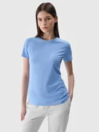 Koszulki sportowe damskie - Damski t-shirt basic 4F 4FWMM00TTSHF2255 - niebieski - miniaturka - grafika 1