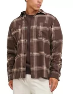 Koszule męskie - Bestseller A/S Męska koszula flanelowa Jcospace Logan Ls na czas wolny, Seal Brown/Checks: Checks, XL - miniaturka - grafika 1