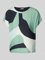Koszulki i topy damskie - T-shirt o kroju regular fit z mieszanki materiałów z wiskozą - miniaturka - grafika 1