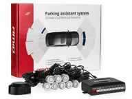 Czujniki parkowania - AMiO Zestaw czujników parkowania cofania buzzer 8 sensorów srebrnych AMI-01596 - miniaturka - grafika 1