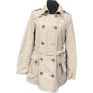 Only Płaszcz Damski Elegancki Wygodny Stylowy Beżowy w Kratkę L - Płaszcze damskie - miniaturka - grafika 1