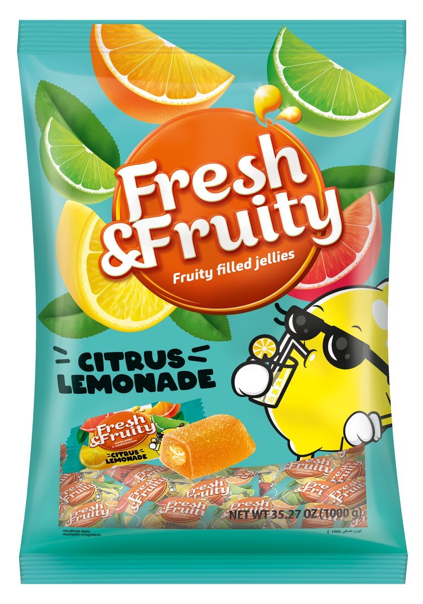 Galaretki nadziewane Citrus Ledmoniade Fresh&Fruity 1kg Wawel 1000 g
