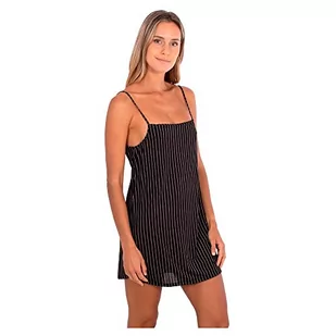 Hurley Damska sukienka w paski w paski mini sukienka na co dzień Newprint lub czarny/Wht M - Sukienki - miniaturka - grafika 1