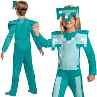 Zabawki AGD - ﻿Minecraft kostium, strój karnawałowy diamentowa zbroja 127-136 cm (7-8 lat) - miniaturka - grafika 1