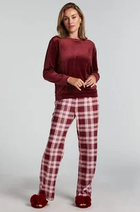 Hunkemöller Piżama we wzór Velours Fioletowy - Piżamy damskie - miniaturka - grafika 1