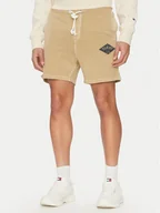 Spodenki męskie - Tommy Jeans Szorty sportowe Varsity DM0DM20936 Beżowy Regular Fit - miniaturka - grafika 1