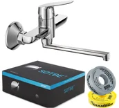 Baterie kuchenne - SOTBE VANTAA Bateria kuchenna ścienna Ruchoma wylewka 35 cm - miniaturka - grafika 1