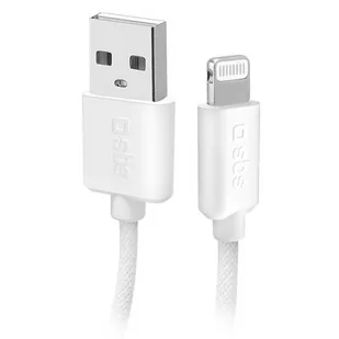 Kabel SBS USB-A - Lightning 1,5 w oplocie Biały - Kable - miniaturka - grafika 1