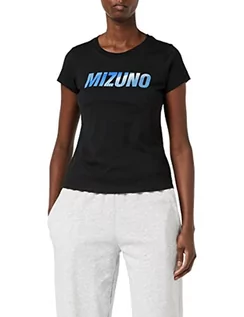 Koszulki i topy damskie - Mizuno Damska koszulka z grafiką treningową, czarna, XS - grafika 1