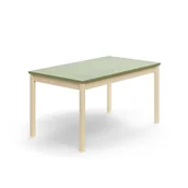 Stoły i stoliki do biura - Stół DECIBEL, 1400x800x720 mm, dźwiękochłonne linoleum, brzoza/zielonoszary - miniaturka - grafika 1