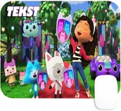 Podkładki pod mysz - PODKŁADKA POD MYSZKĘ Z NADRUKIEM KOCI DOMEK PREZENT -TEKST -20X24 - miniaturka - grafika 1