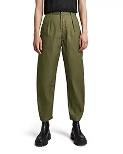 Spodnie damskie - G-STAR RAW Damskie spodnie Chino Pleated High Waist, Green (Shadow Olive D194-b230), 27W - grafika 1