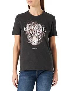 ONLY Women's ONLLUCY REG S/S FIRE TOP Box JRS T-Shirt, Black/Print:Blazing, XS - Koszulki i topy damskie - miniaturka - grafika 1