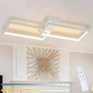Lampy sufitowe - NETTLIFE Lampa sufitowa LED, biały metal, 48 W, 80 cm, nowoczesna ściemnialna lampa do salonu o prostokątnym kształcie do pokoju dziecięcego - miniaturka - grafika 1