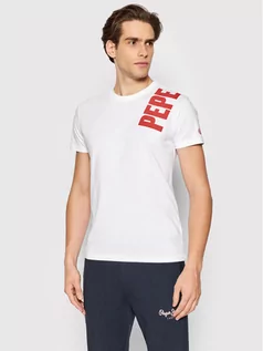 Koszulki męskie - Pepe Jeans T-Shirt Aerol PM508229 Biały Slim Fit - grafika 1