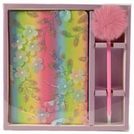 Szkolne artykuły papiernicze - PAMIĘTNIK Z DŁUGOPISEM ZESZYT W LINIE DLA DZIECI NOTATNIK A5 NOTES TĘCZOWY - miniaturka - grafika 1