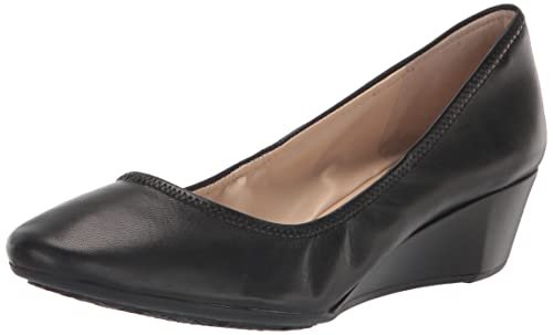 Cole Haan Damskie czółenka na koturnie Sloane, Czarna skóra, 37.5 EU