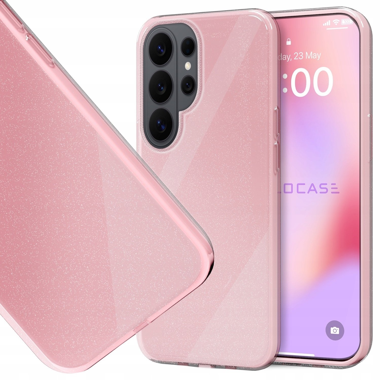 Hello Case Etui do Samsung Galaxy S26 Ultra Brokatowe, Różowe, Silikon, Case, Plecki