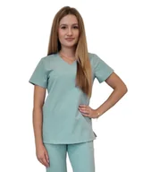 Bluzy damskie - Bluza medyczna miętowa casual premium roz. L - miniaturka - grafika 1
