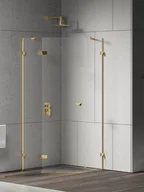 Kabiny prysznicowe - New Trendy Złota kabina prysznicowa pięciokątna lewa 90x90 EXK-4834 Eventa Gold Shine - miniaturka - grafika 1