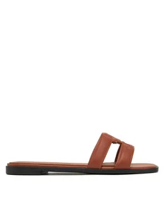 Tommy Hilfiger Klapki Th Logo Strap Mule FW0FW08671 Brązowy - Klapki i japonki damskie - miniaturka - grafika 1