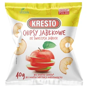 Kresto Chipsy Jabłkowe 40G - Cukier i słodziki - miniaturka - grafika 1