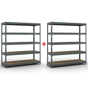 Regał półkowy 2000 x 1800 x 600 mm, nośność 600 kg, 1+1 GRATIS - Szafy i regały magazynowe - miniaturka - grafika 3