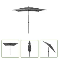 Parasole ogrodowe - The Living Store 3-poziomowy parasol na aluminiowym słupku - antracyt - 2 -5x2 -5 m - Parasol Ogrodowy - miniaturka - grafika 1