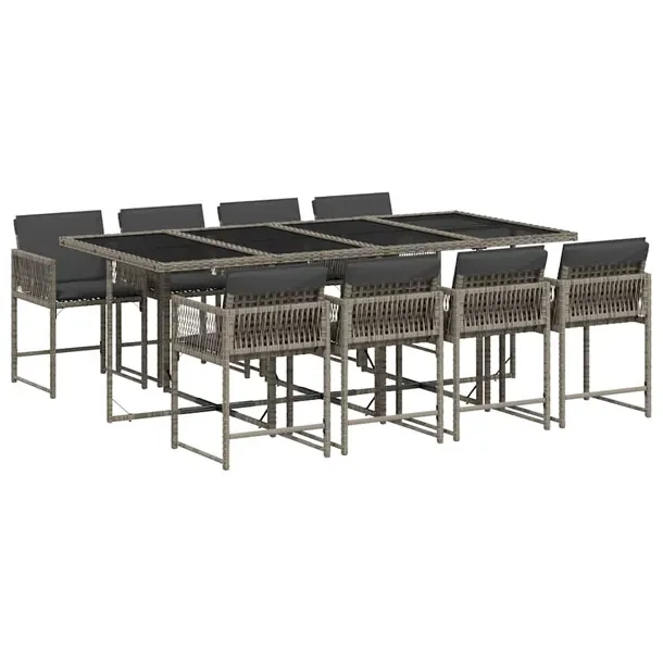 Zestaw Mebli Ogrodowych Rattan PE, Stół 220x106x73 cm, Krzesła 50,5x50x7