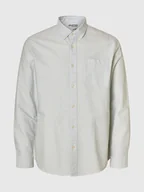 Koszule męskie - Camicia Oxford Uomo Selected Rigata Regular Fit Pure Cashmere - miniaturka - grafika 1