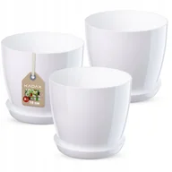 Donice - Doniczka Agen z podstawką biała 18 cm, 3 szt. - miniaturka - grafika 1